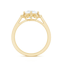 8 MM Lab Grown Diamond Vintage Engagement Ring With Diamond Studded Shank