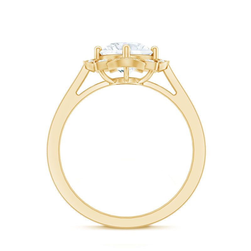 Rosec Jewels 8mm lab-grown diamond vintage engagement ring with diamond-studded shank, showcasing intricate detailing and sparkling stones.