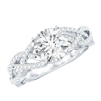 Lab Grown Diamond 8MM Round Engagement Ring With Infinity Twist