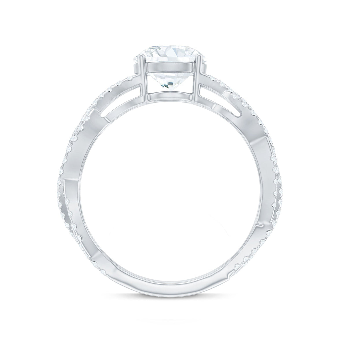 Lab Grown Diamond 8MM Round Engagement Ring With Infinity Twist