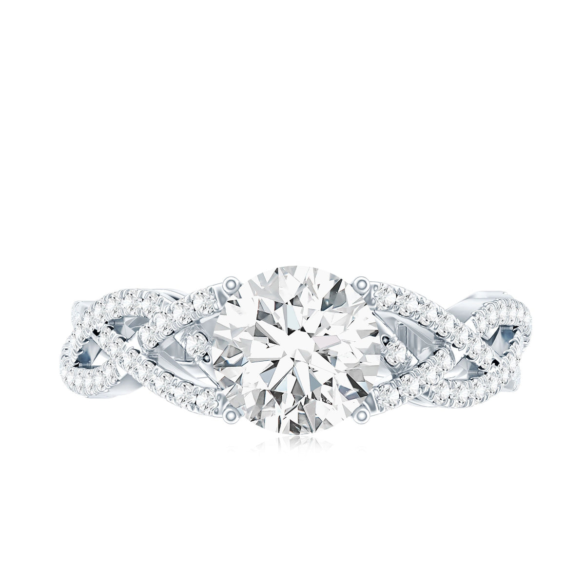 Lab Grown Diamond 8MM Round Engagement Ring With Infinity Twist