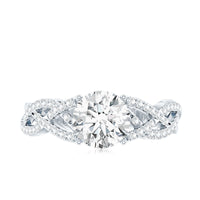 Lab Grown Diamond 8MM Round Engagement Ring With Infinity Twist