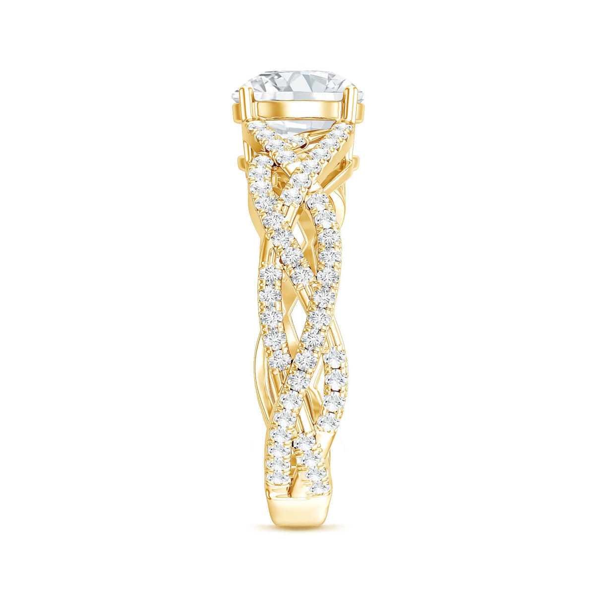Lab Grown Diamond 8MM Round Engagement Ring With Infinity Twist
