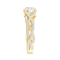 Lab Grown Diamond 8MM Round Engagement Ring With Infinity Twist