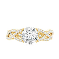 Lab Grown Diamond 8MM Round Engagement Ring With Infinity Twist