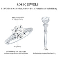 2 Carat Lab Grown Diamond Art Deco Solitaire Engagement Ring