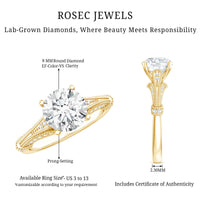 2 Carat Lab Grown Diamond Art Deco Solitaire Engagement Ring