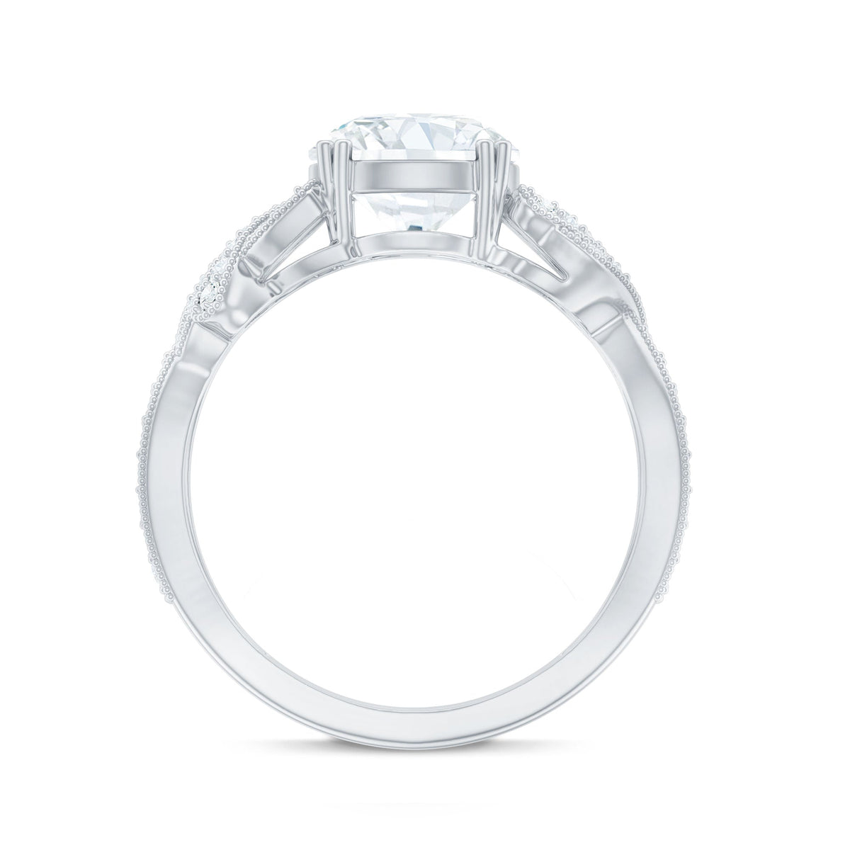 8 MM Solitaire Lab Grown Diamond Non Traditional Engagement Ring