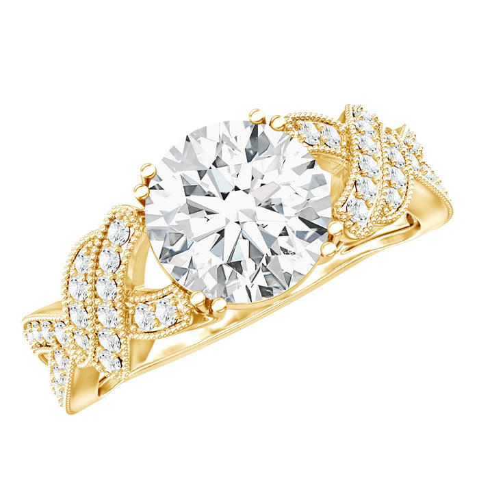 8 mm solitaire lab-grown diamond engagement ring by Rosec Jewels featuring a non-traditional design and a sleek, polished band.