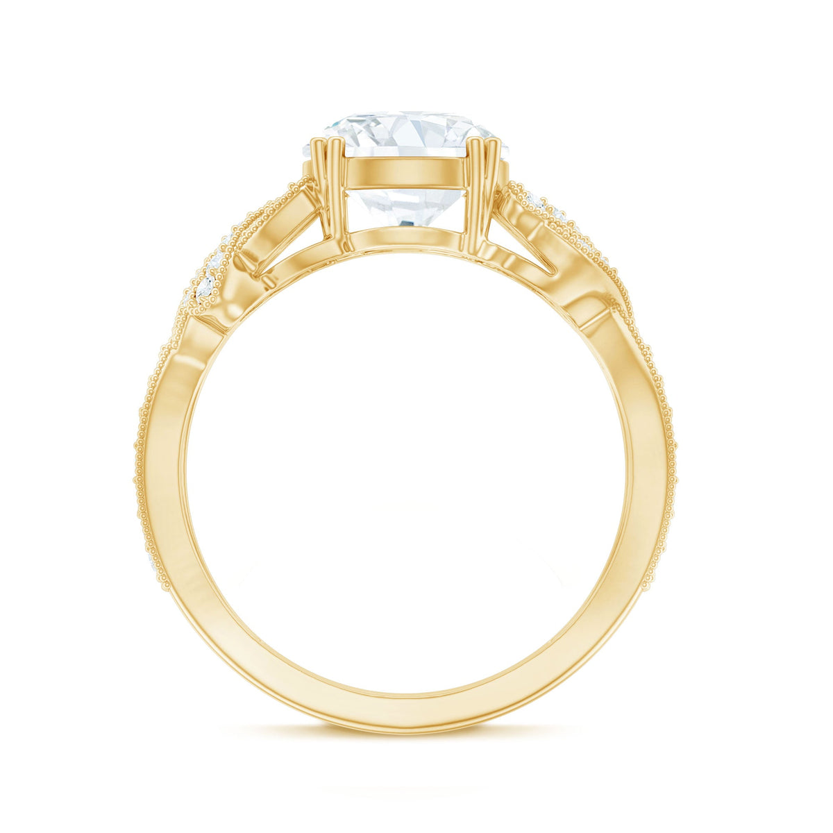 8 MM Solitaire Lab Grown Diamond Non Traditional Engagement Ring