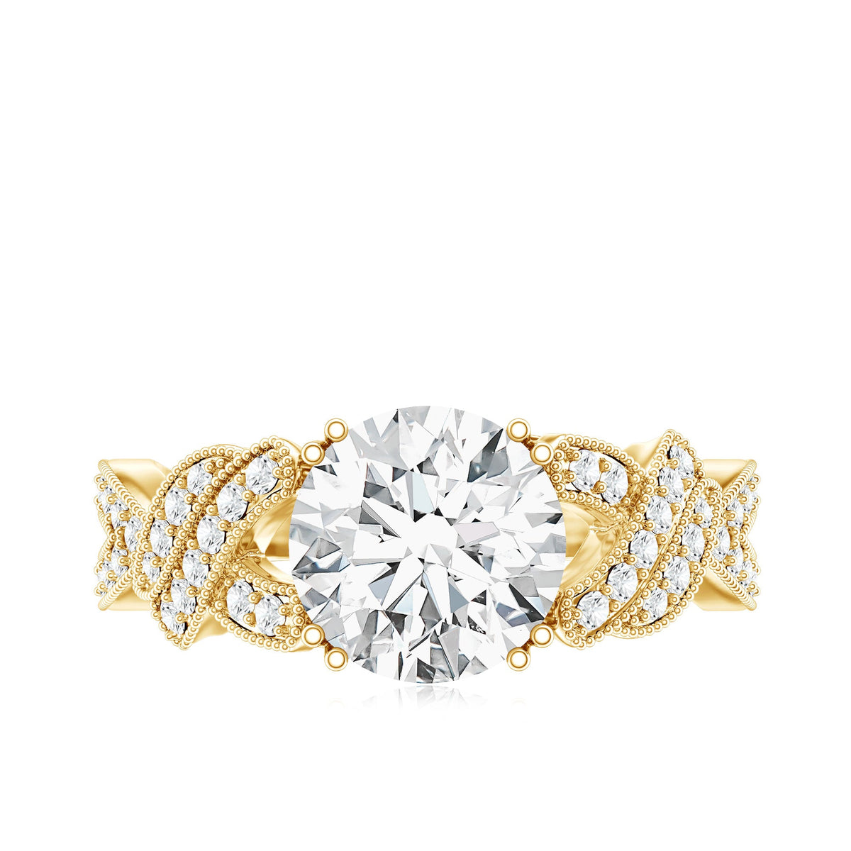 8 MM Solitaire Lab Grown Diamond Non Traditional Engagement Ring