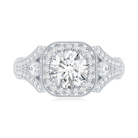 Certified 7 MM Lab Grown Diamond Vintage Style Engagement Ring