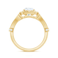 Certified 7 MM Lab Grown Diamond Vintage Style Engagement Ring