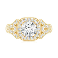 Certified 7 MM Lab Grown Diamond Vintage Style Engagement Ring