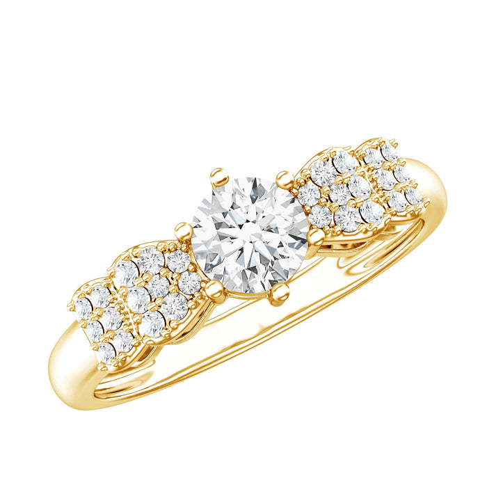 Lab-grown diamond bow engagement ring by Rosec Jewels featuring a sparkling diamond design and elegant band.