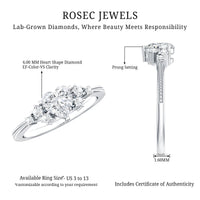 0.75 Carat Lab Grown Diamond Heart Shaped Engagement Ring