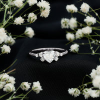 0.75 Carat Lab Grown Diamond Heart Shaped Engagement Ring