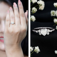 0.75 Carat Lab Grown Diamond Heart Shaped Engagement Ring