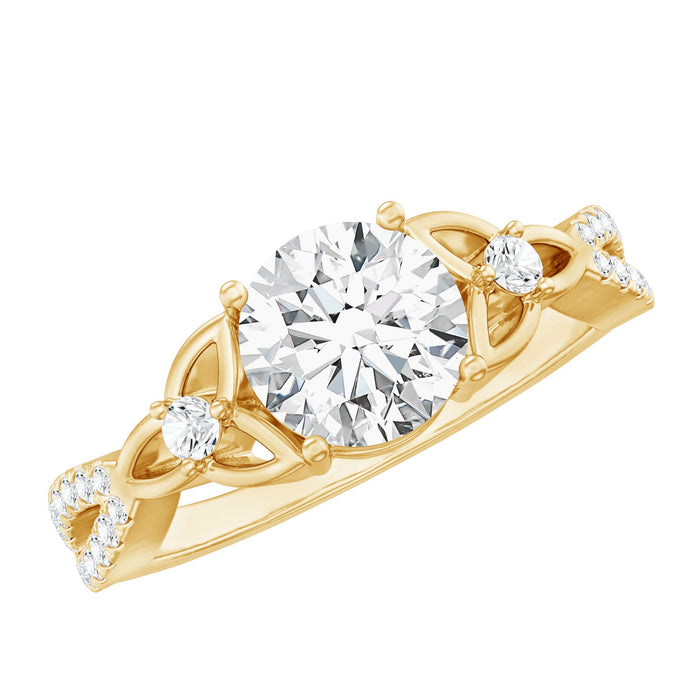 Two-carat lab-grown diamond twisted vine engagement ring from Rosec Jewels with intricate twisted band and sparkling diamonds.