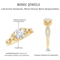 2 Carat Lab Grown Diamond Twisted Vine Engagement Ring