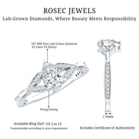 Lab Grown Diamond Teardrop Split Shank Engagement Ring