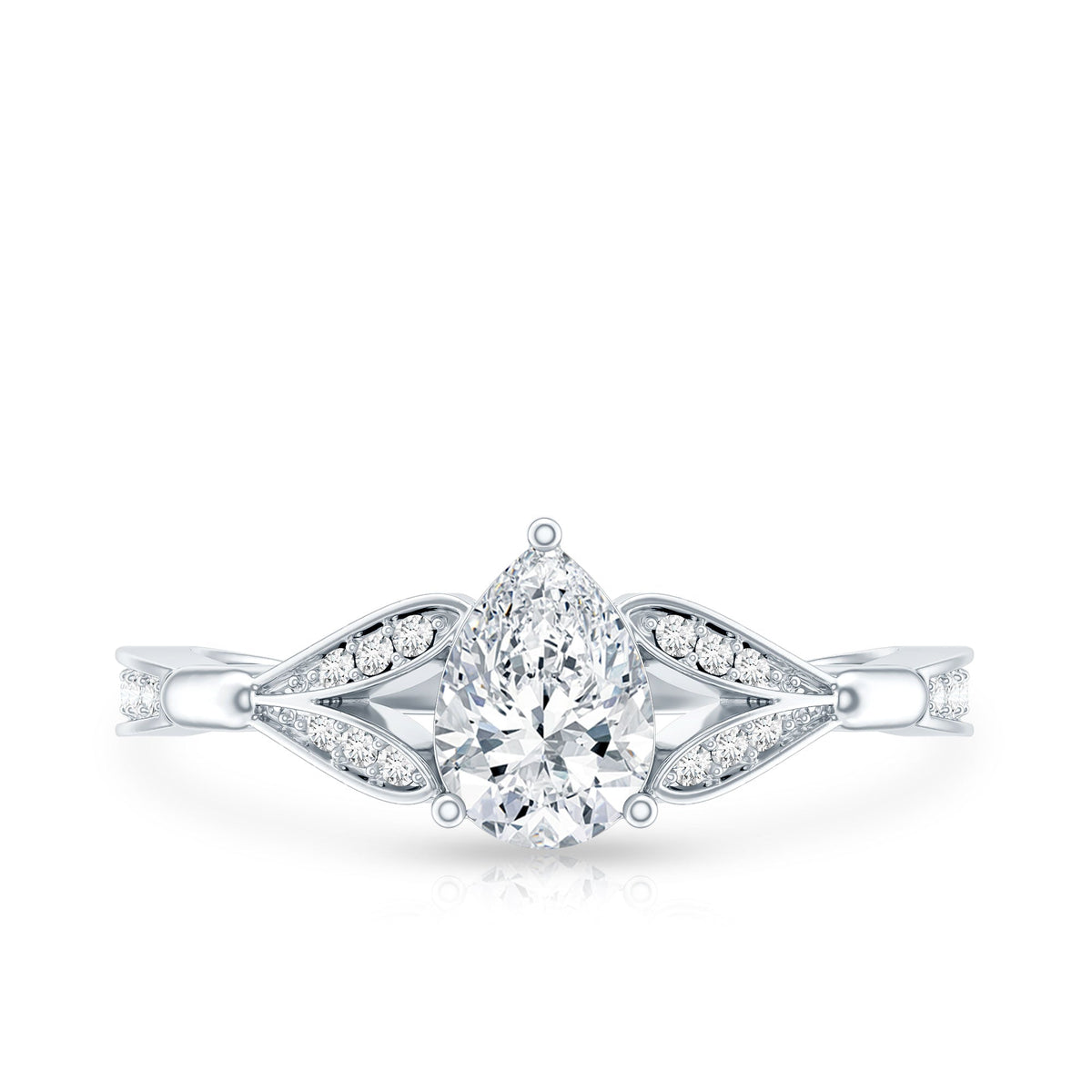 Lab Grown Diamond Teardrop Split Shank Engagement Ring
