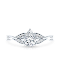 Lab Grown Diamond Teardrop Split Shank Engagement Ring
