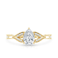 Lab Grown Diamond Teardrop Split Shank Engagement Ring