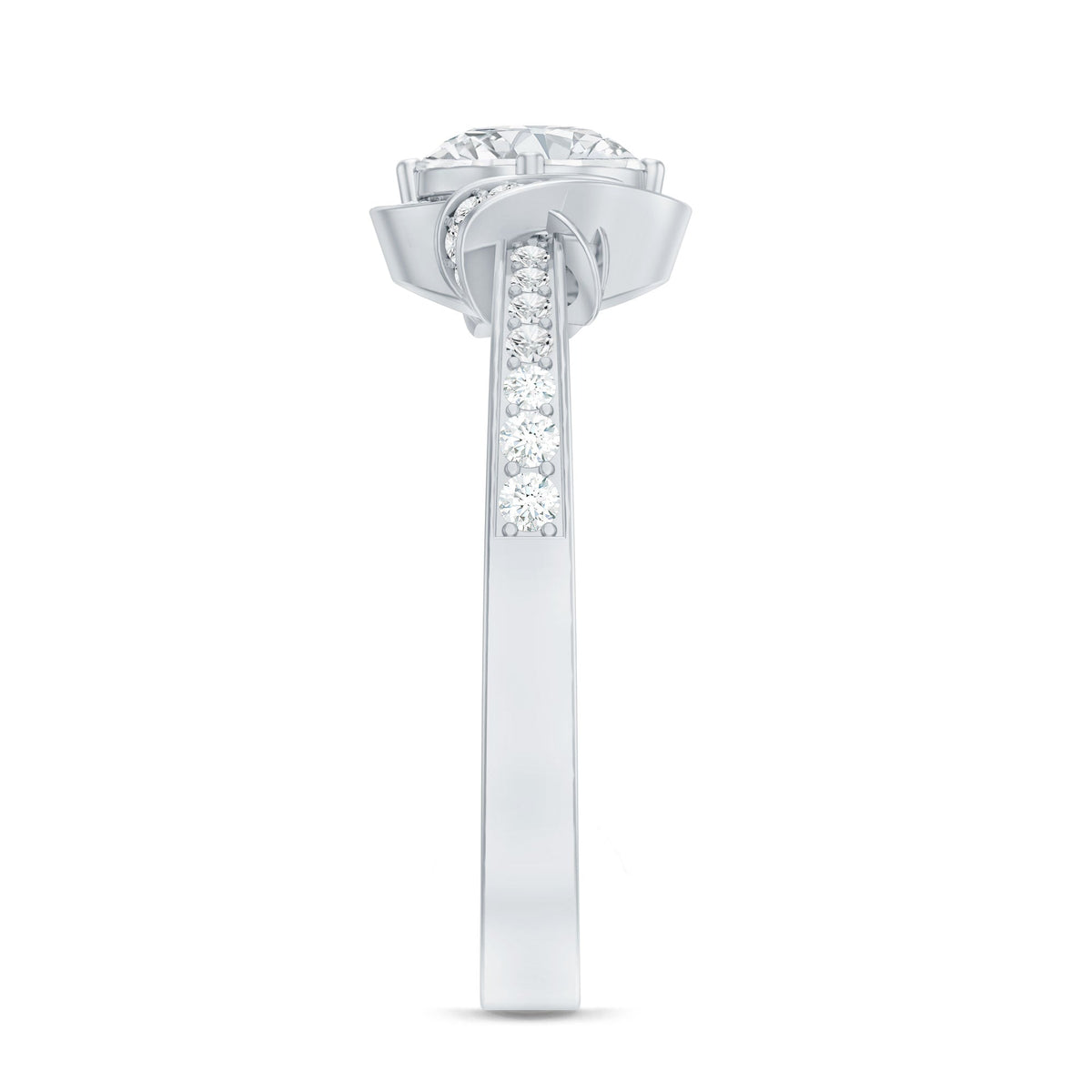 1 Carat Lab Grown Diamond Designer Halo Engagement Ring
