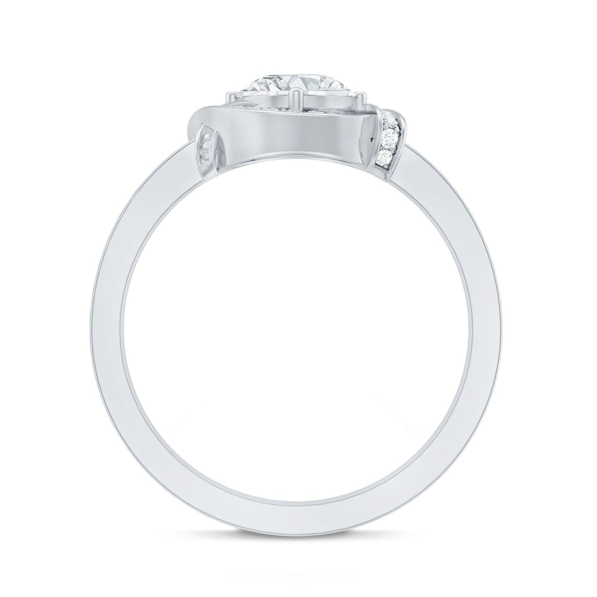 1 Carat Lab Grown Diamond Designer Halo Engagement Ring