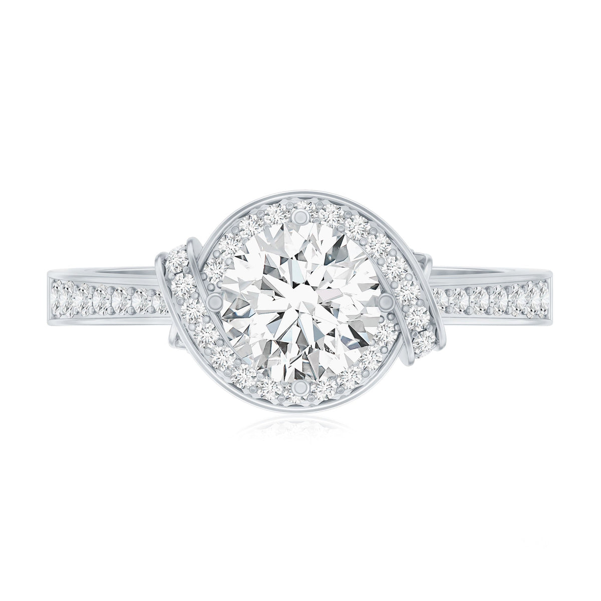 1 Carat Lab Grown Diamond Designer Halo Engagement Ring