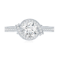 1 Carat Lab Grown Diamond Designer Halo Engagement Ring