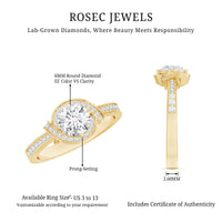 1 Carat Lab Grown Diamond Designer Halo Engagement Ring