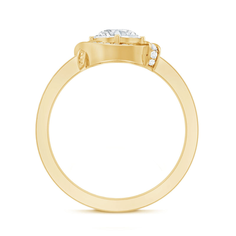 1 Carat lab-grown diamond halo engagement ring from Rosec Jewels featuring a central diamond surrounded by a delicate halo design.