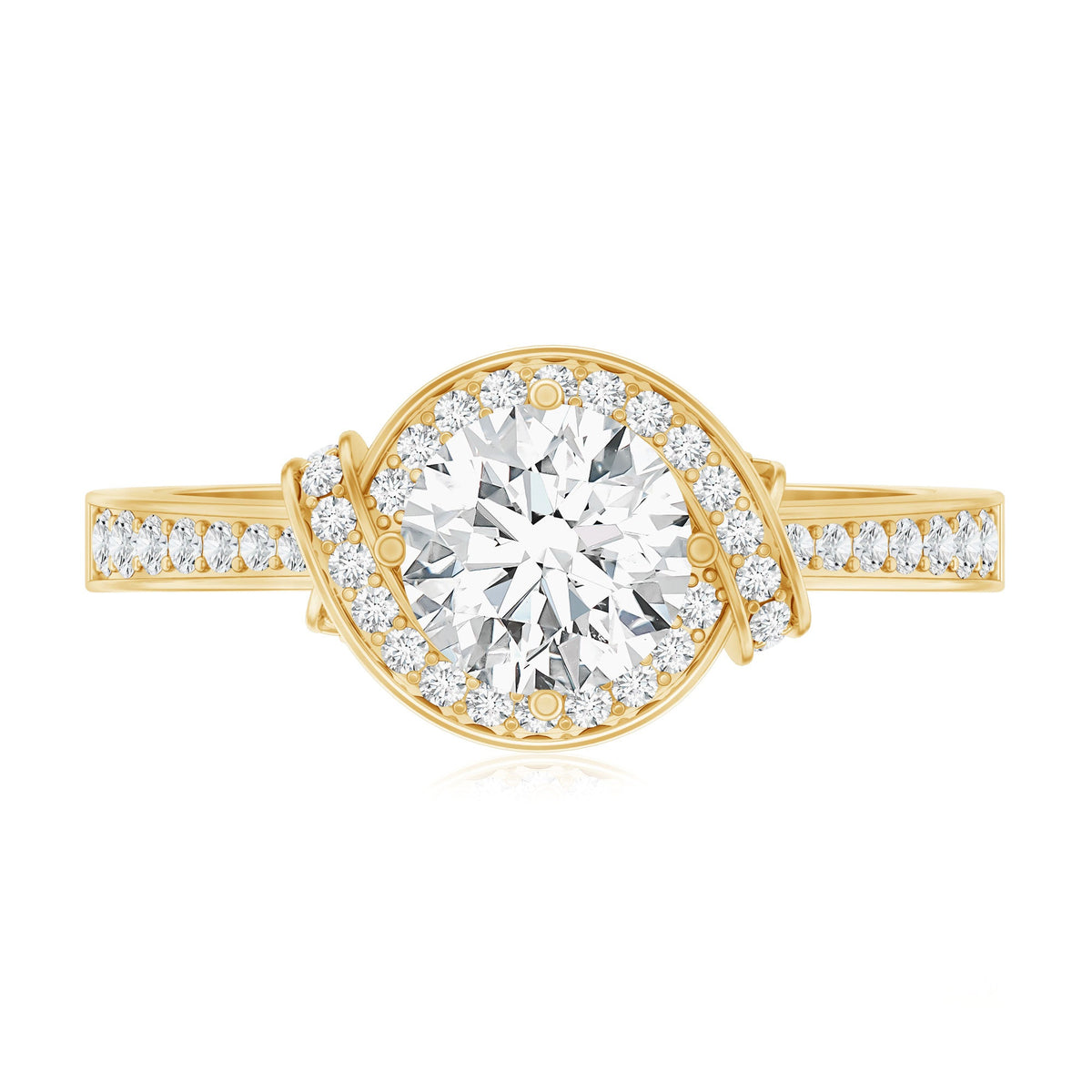 1 Carat Lab Grown Diamond Designer Halo Engagement Ring