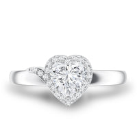 Certified Heart Shape Lab Grown Diamond Engagement Ring