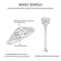 8 MM Lab Grown Diamond Retro Engagement Ring