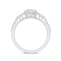 8 MM Lab Grown Diamond Retro Engagement Ring