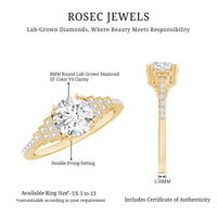8 MM Lab Grown Diamond Retro Engagement Ring