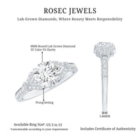 Certified 2Ct Lab Grown Diamond Split Shank Engagement Ring