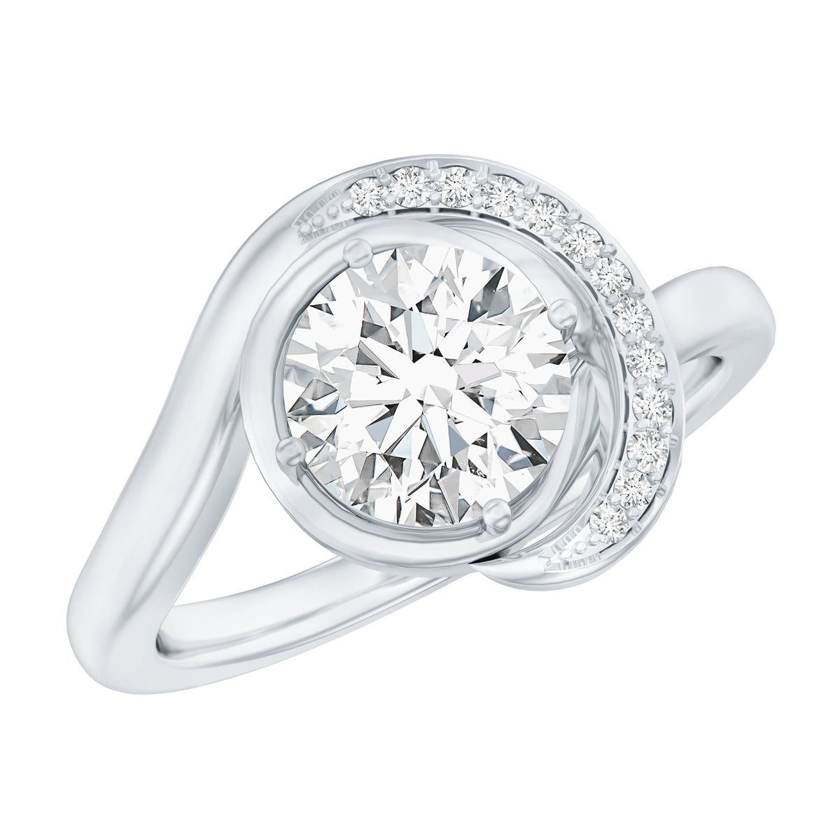 7 MM Lab Grown Diamond Unique Engagement Ring For Her