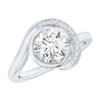 7 MM Lab Grown Diamond Unique Engagement Ring For Her