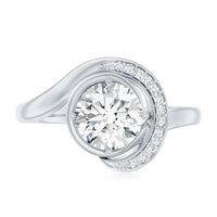 7 MM Lab Grown Diamond Unique Engagement Ring For Her