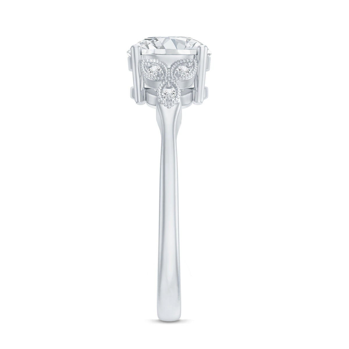 8 MM Round Lab Grown Diamond Vine Engagement Ring