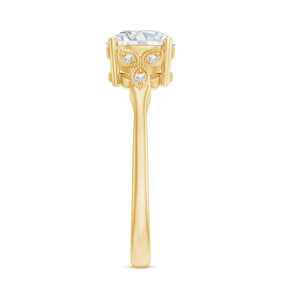 8 MM Round Lab Grown Diamond Vine Engagement Ring