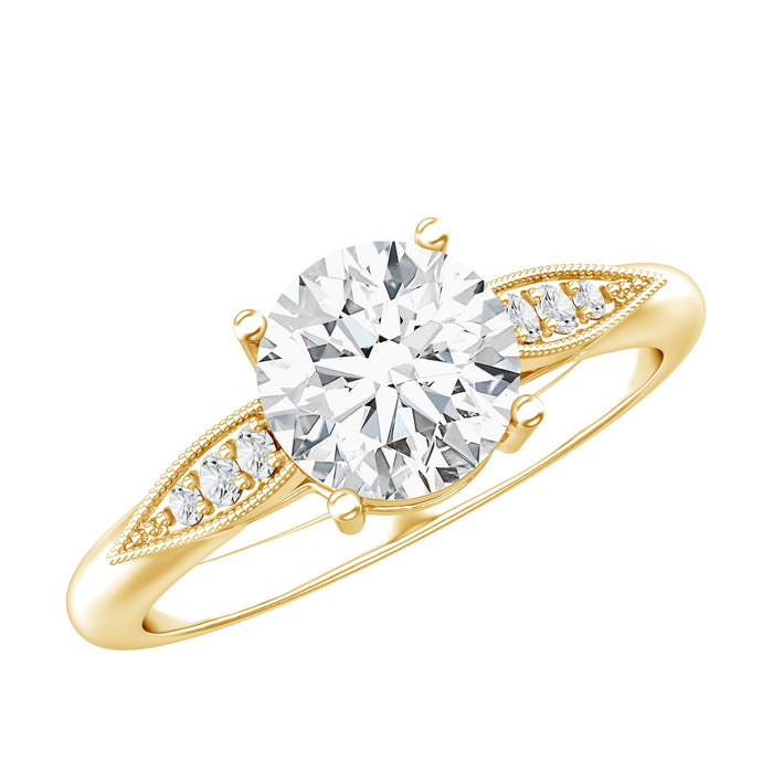 8mm certified lab-grown diamond engagement ring by Rosec Jewels featuring a classic design with a sparkling central diamond.