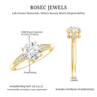 Certified Lab Grown Diamond 8MM Classic Engagement Ring