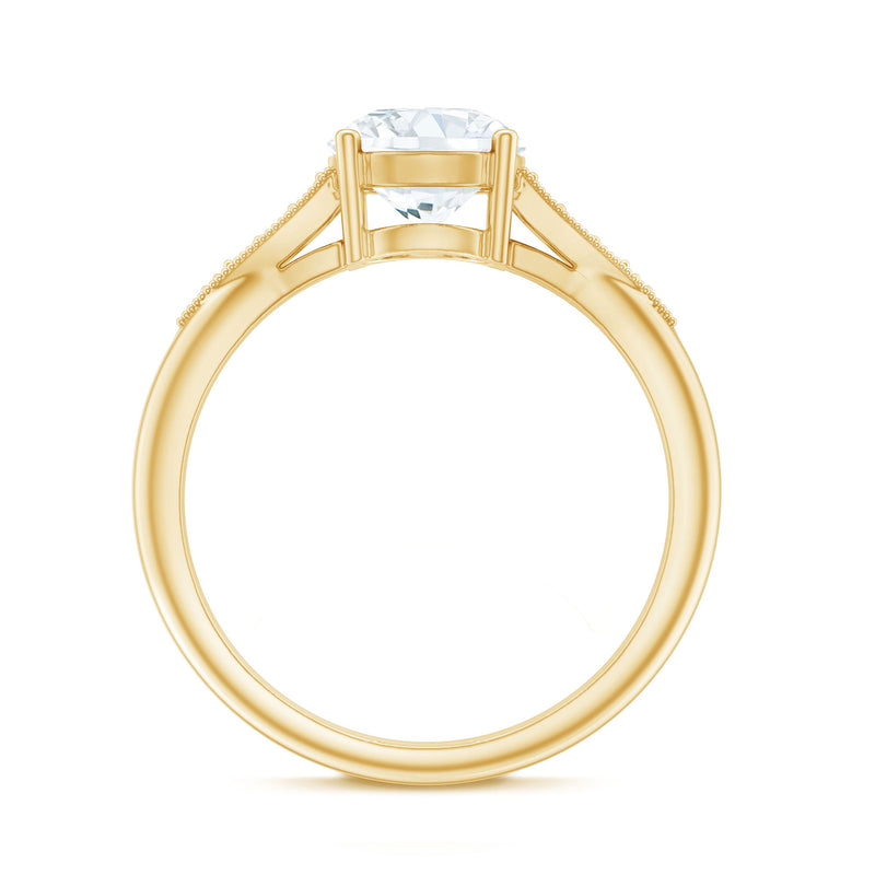 Certified lab grown diamond 8mm classic engagement ring by Rosec Jewels featuring a sparkling central diamond and elegant band.