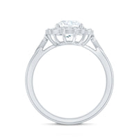 Certified 8 MM Lab Grown Diamond Flower Halo Engagement Ring