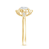 Certified 8 MM Lab Grown Diamond Flower Halo Engagement Ring